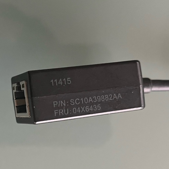 New Original ThinkPad X1 EXTREME 04X6435 SC10A3988 RJ45 Ethernet Cable Adapter - Picture 1 of 7